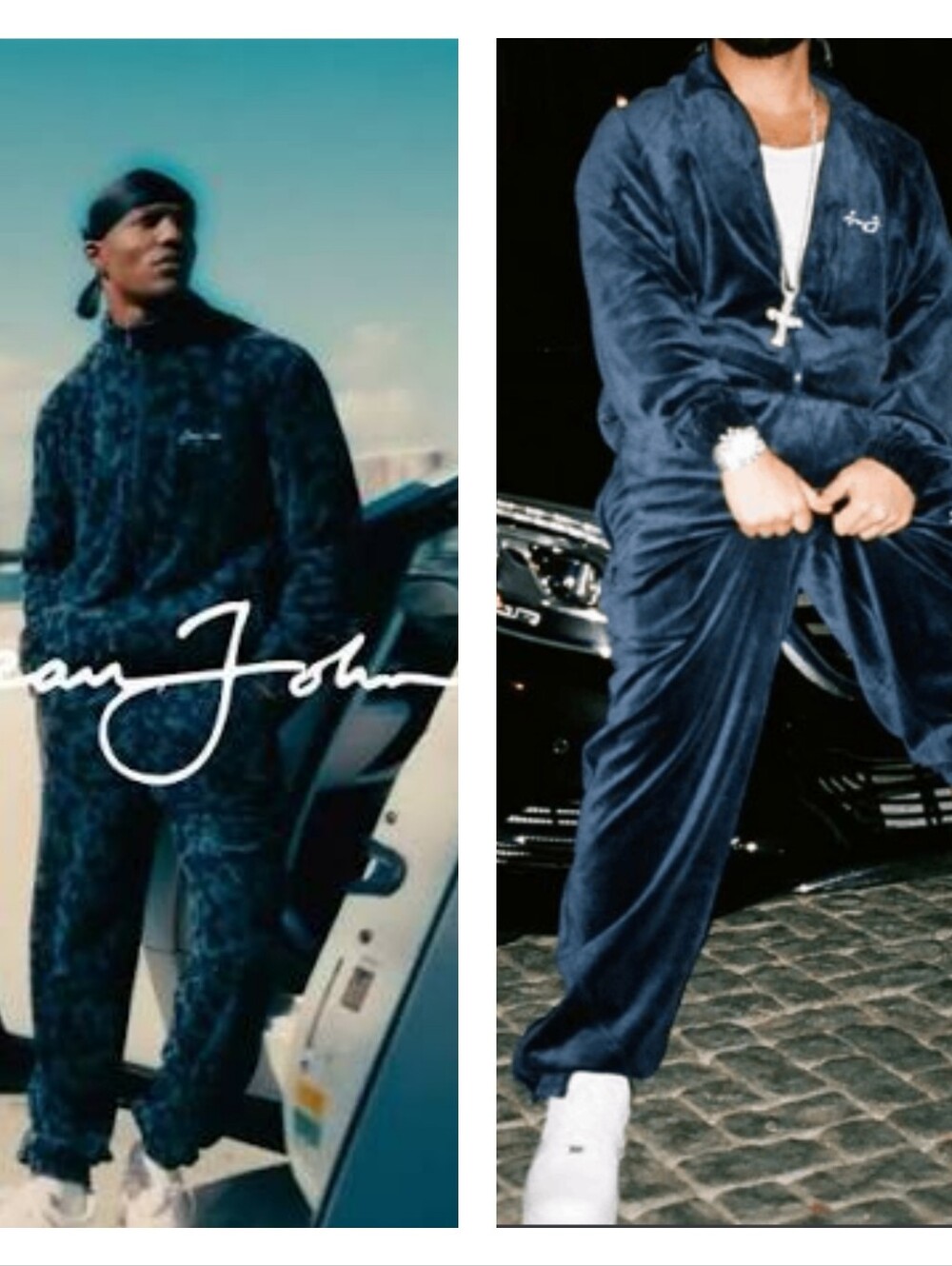 SAINT JHONN Y2K Velour Jacket In Navy
